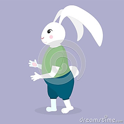 Illustration of a cute bunny boy Vector Illustration